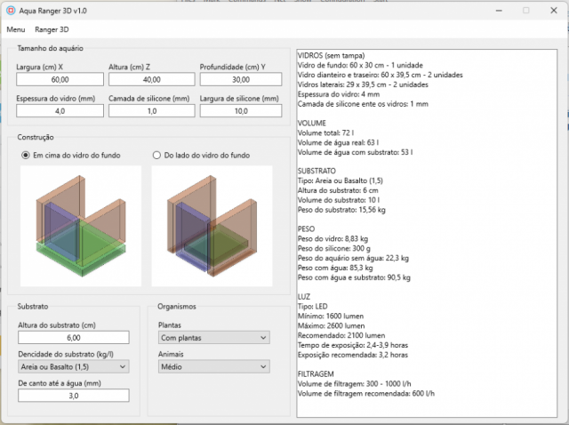 Calculadora de aquário